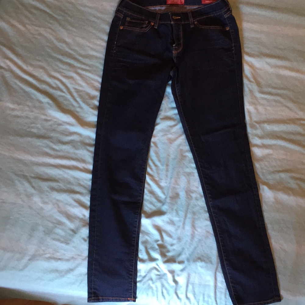Lucky Brand skinny jeans. Dark blue, barely used, 8/29 regular